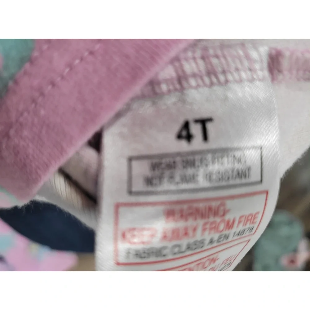 Disney Kids Bluey Pajama‎ Set 4T-4 Pink Aqua Characters Sleepwear Shorts #5